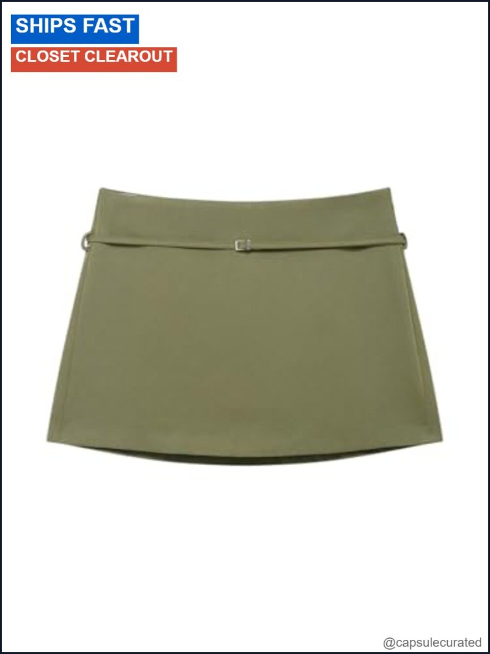 Women's Zip Up Mini Skort Low Rise A Line Belted Shorts